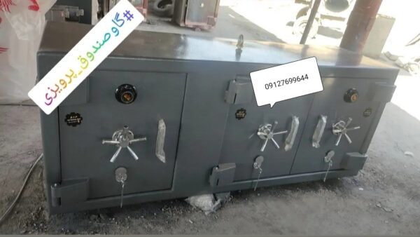 گاوصندوق۳درب طلافروشی دربزرگ سفارشی پرویزی عمق۷۰سوپر مدل1800BSWرمزمکانیک